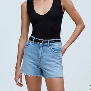 Madewell Relaxed Denim Shorts Women's Sz 25 Lytle Wash Raw-Hem Distressed Preppy